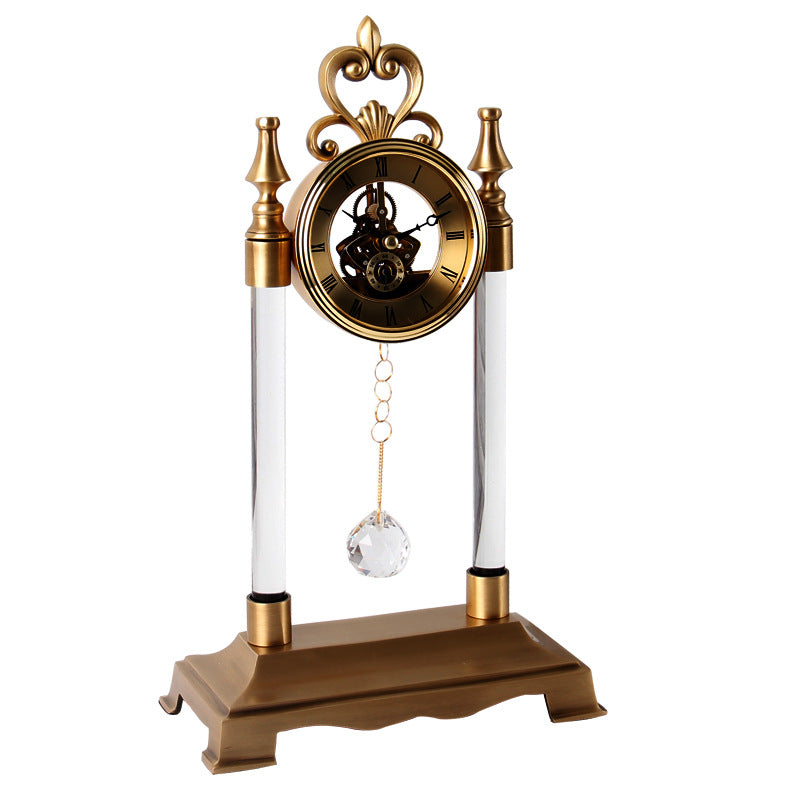 Luxury Gold Crystal Ball Table Clock Home Décor-My Home Valley