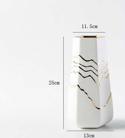 Nordic Simple Ceramic Vase Living Room Decoration Ornaments-My Home Valley