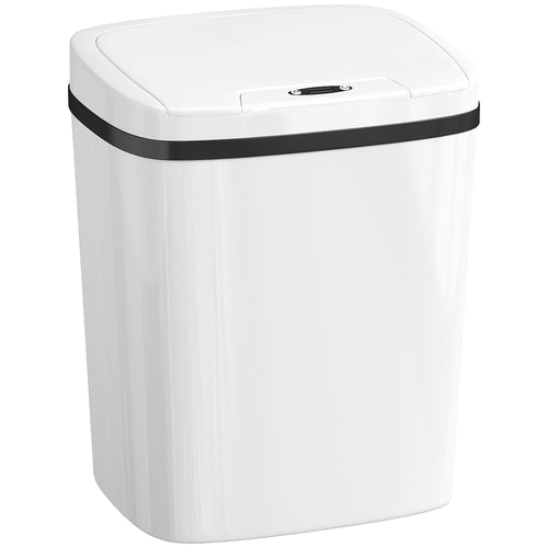 15L Sensor Bin, Automatic Touchless Kitchen Bin, Easy Clean, Battery Operated For Home Office, Bedroom, Bathroom, White-My Home Valley