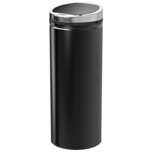 50L Sensor Bin With Quiet Soft-Close Lid, Automatic Touchless Motion Sensor Rubbish Bin With Fingerprint Resistant, Stainless Steel For Hygienic Kitchen, Home Office Use, Black-My Home Valley