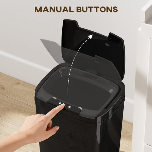 15L Sensor Bin, Automatic Touchless Kitchen Bin, Easy Clean, Battery Operated For Home Office, Bedroom, Bathroom, Black-My Home Valley